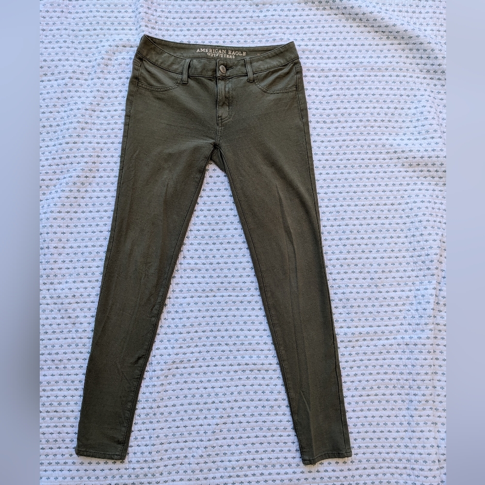 American Eagle Outfitters Green Jeggings Super Stretch